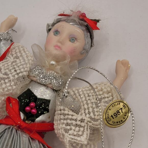 Vintage Kurt S. Adler Christmas Ornament Girl Dancer Silver 1987 - Picture 5 of 7